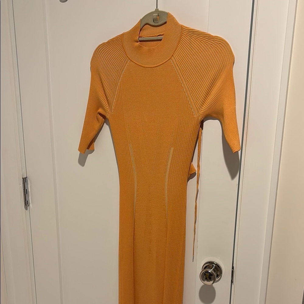 Elegant Orange Knit Dress